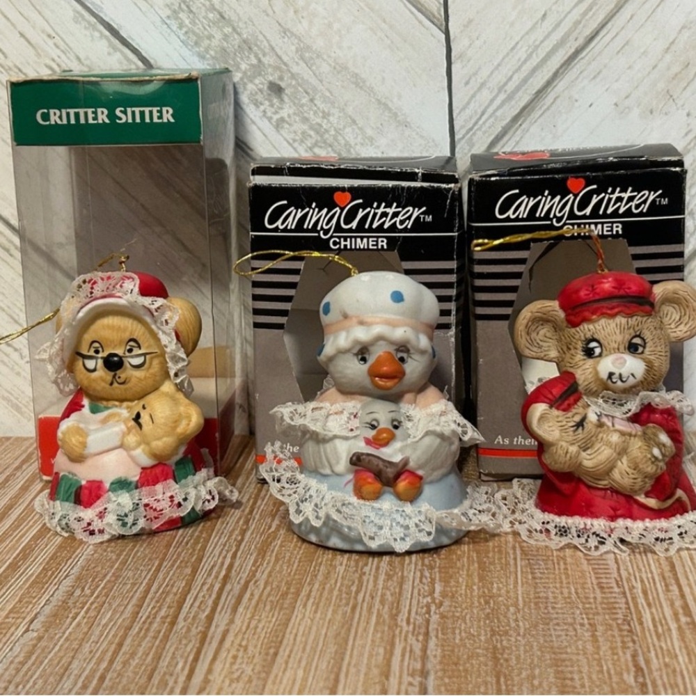 Caring Critter Christmas Ornaments Set